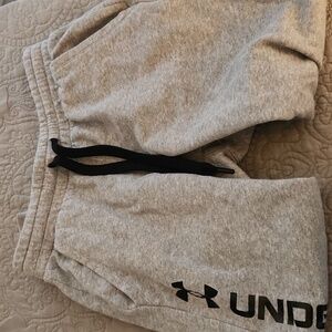Under Armour Heather Gray Joggers with Black Accents